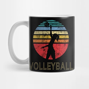 Retro Vintage Distressed Girls Women Volleyball Player Gift Mug